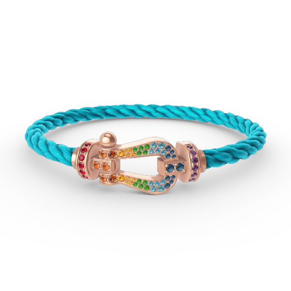 ˇMagic JewelryˇFORCE LARGE HORSESHOE  COLORED DIAMOND BRACELET ROSE GOLD