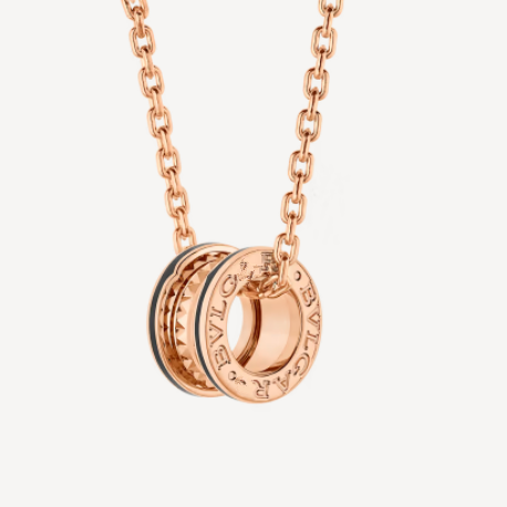 ˇMagic JewelryˇZERO 1 ROCK PEDANT PINK GOLD BLACK NECKLACE