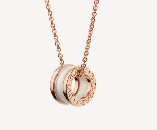ˇMagic JewelryˇZERO 1 WHITE CERAMIC PINK GOLD NECKLACE