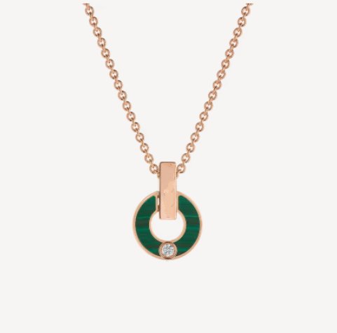 ˇMagic JewelryˇGARI NECKLACE PINK GOLD MALACHITE