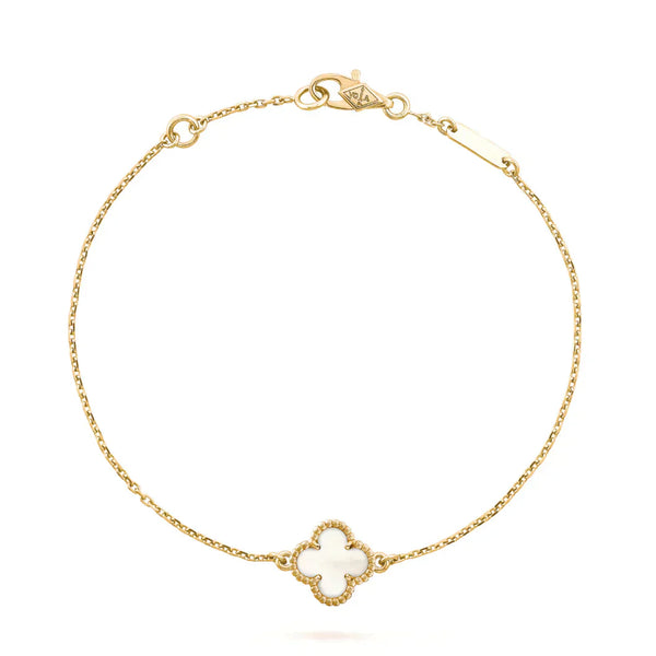 ˇMagic JewelryˇCLOVER WHITE MOP SINGLE FLOWER BRACELET