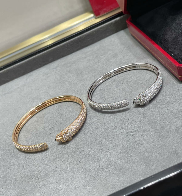 ˇMagic JewelryˇPANTHERE FULL DIAMOND OPEN BRACELET