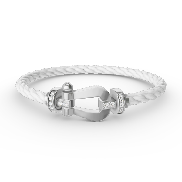 ˇMagic JewelryˇFORCE LARGE HORSESHOE HALF DIAMOND BRACELET SILVER
