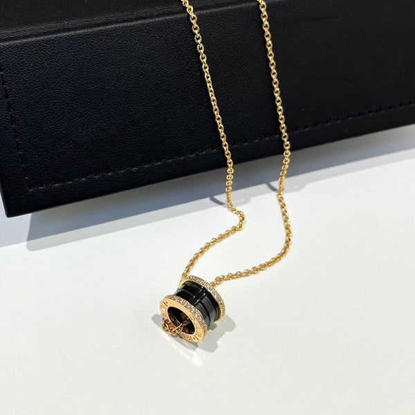 ˇMagic JewelryˇZERO 1 BLACK CERAMIC DIAMOND PINK GOLD NECKLACE